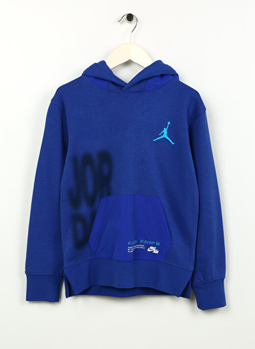 Nike Çocuk Mavi Kapüşonlu Sweatshirt 95C632-B5K JDB NOTHING BUT NYLON FT   1