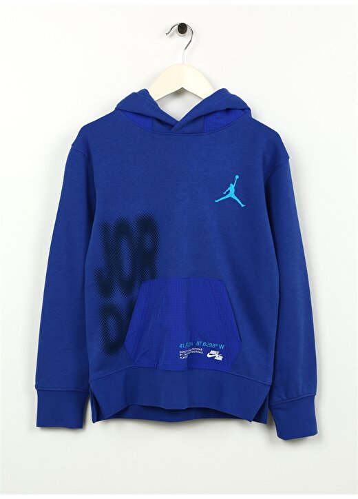 Nike Çocuk Mavi Kapüşonlu Sweatshirt 95C632-B5K JDB NOTHING BUT NYLON FT 1