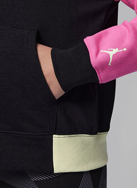Nike Çocuk Siyah Kapüşonlu Baskılı Sweatshirt 45C595-023 JDG GIRLS FUNDAMENTIAL P  4