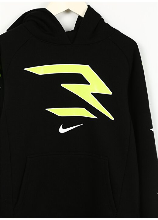 Nike Çocuk Siyah Kapüşonlu Baskılı Sweatshirt 9Q0523-023 RWB TICKER TAPE HOODIE 3