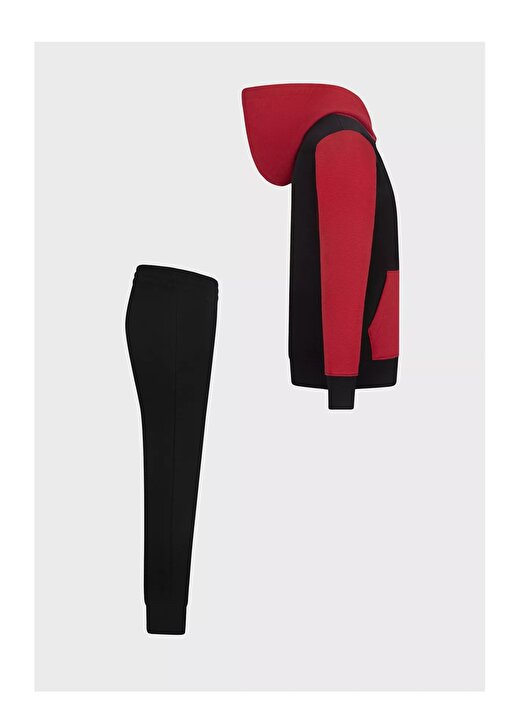 Nike Çocuk Siyah - Kırmızı Kapüşonlu Eşofman Takımı 85C589-KR5 JDB MJ ESSENTIALS FLC PO 3