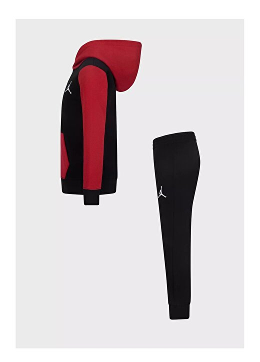 Nike Çocuk Siyah - Kırmızı Kapüşonlu Eşofman Takımı 85C589-KR5 JDB MJ ESSENTIALS FLC PO 4