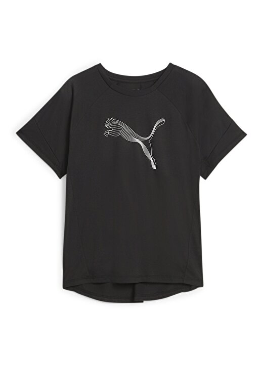 Puma Siyah Kadın Yuvarlak Yaka Regular Fit T-Shirt EVOSTRIPE Tee 4