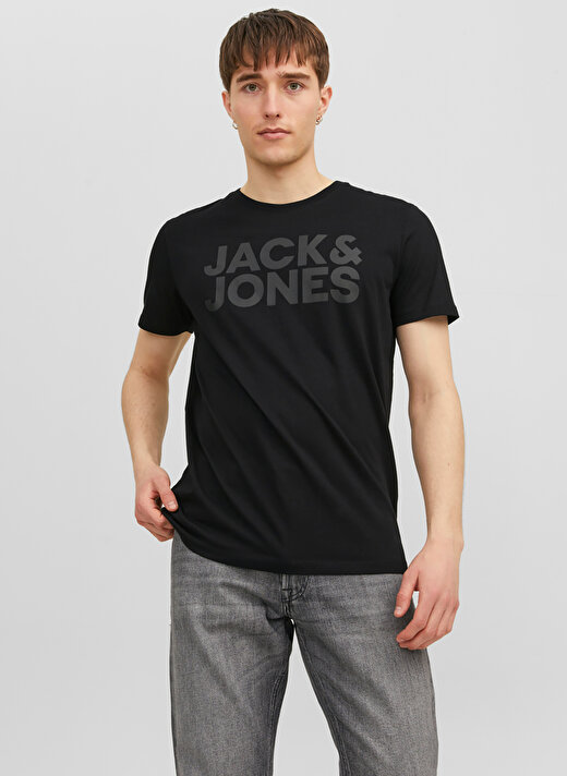Jack & Jones Yuvarlak Yaka Siyah Erkek T-Shirt 12151955_JJECORP LOGO TEE SS O-NECK 2