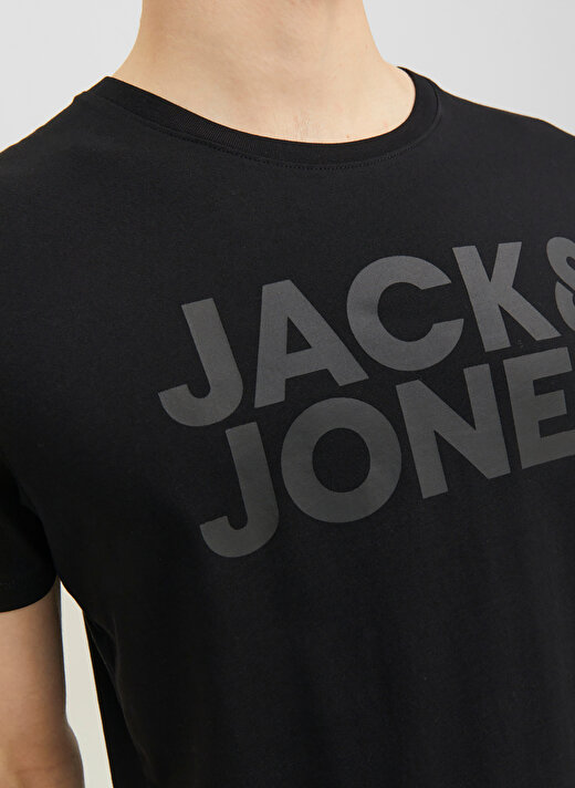 Jack & Jones Yuvarlak Yaka Siyah Erkek T-Shirt 12151955_JJECORP LOGO TEE SS O-NECK 4