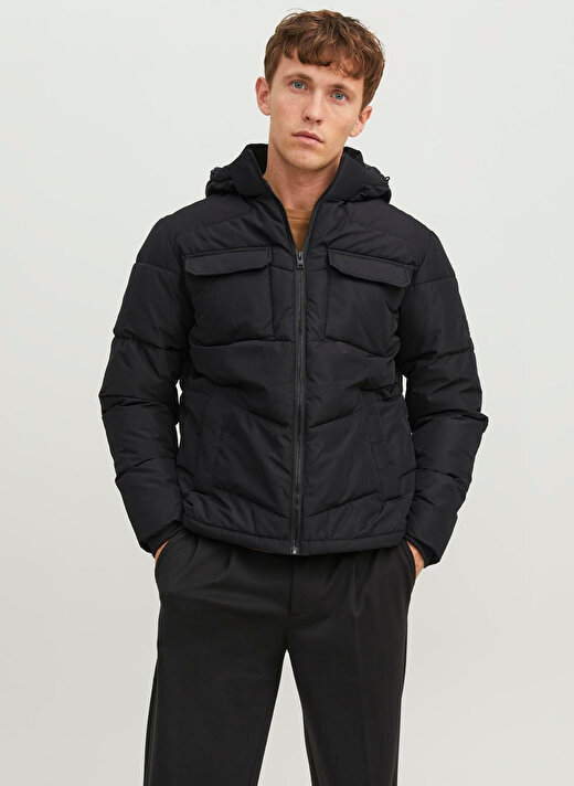 Jack & Jones Siyah Erkek Mont 12236044_JJMASON PUFFER JACKET SN 1