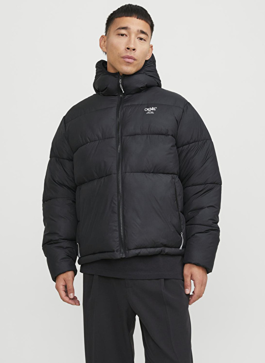 Jack & Jones Siyah Erkek Mont 12238878_JORSTEAD PUFFER JACKET 2