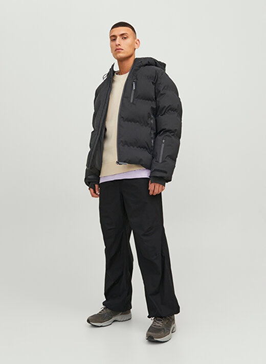 Jack & Jones Siyah Erkek Mont 12238998_JCOSWEEP PUFFER SN 4