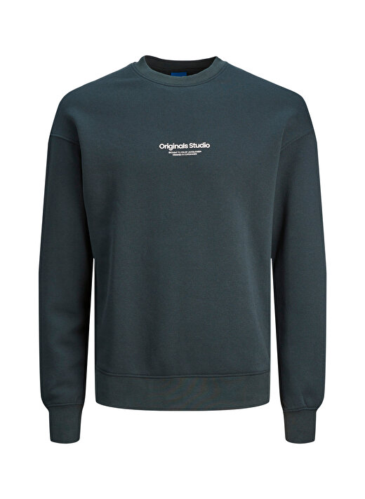 Jack & Jones Bisiklet Yaka Koyu Yeşil Erkek Sweatshırt 12241694_JORVESTERBRO SWEAT CREW NE 2