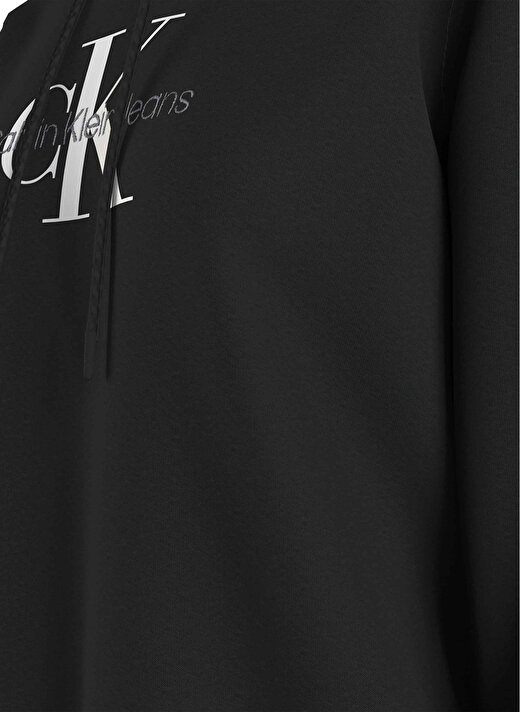 Calvin Klein Jeans Siyah Kadın Kapüşonlu Baskılı Sweatshirt J20J221335    3