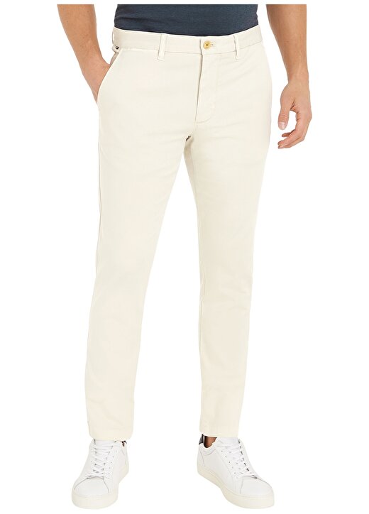 Tommy Hilfiger Normal Bel Normal Paça Slim Fit Beyaz Erkek Pantolon MW0MW32132AEV 1