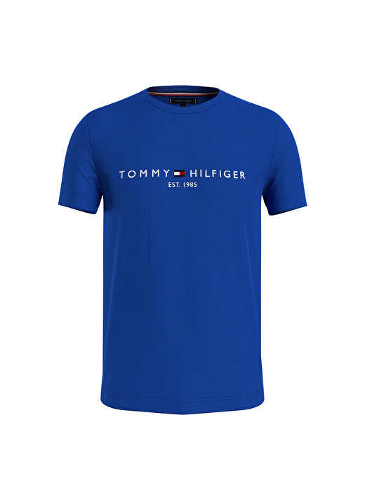 Tommy Hilfiger Bisiklet Yaka Mavi Erkek T-Shirt MW0MW11797C66 3