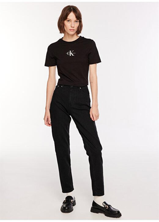 Calvin Klein Jeans Bisiklet Yaka Düz Siyah Kadın T-Shirt J20J221426 3