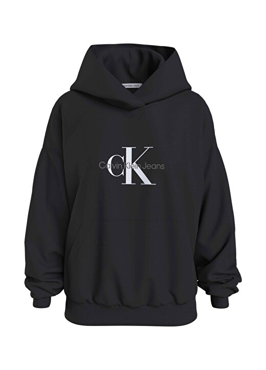 Calvin Klein Jeans Kapüşon Yaka Baskılı Siyah Kadın Sweatshırt J20J222129 1