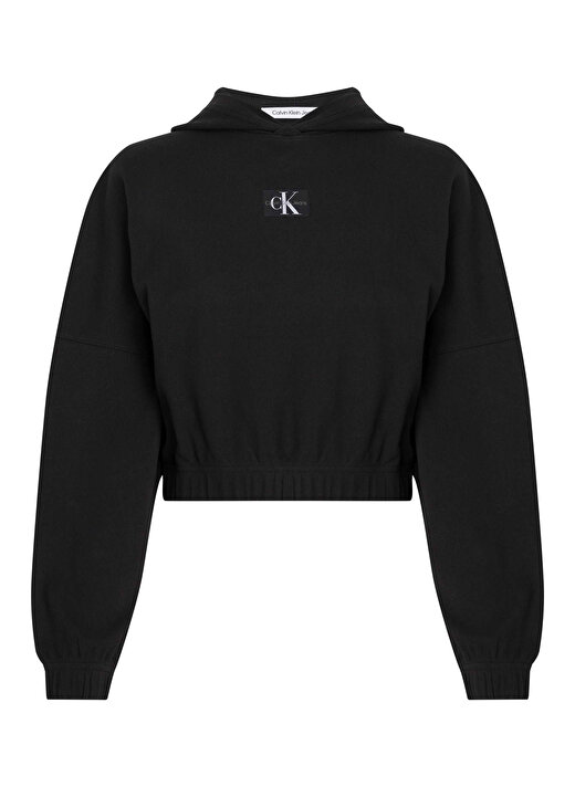 Calvin Klein Jeans Kapüşon Yaka Düz Siyah Kadın T-Shirt J20J221441 1