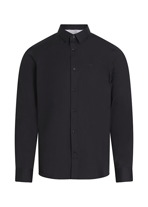 Calvin Klein Slim Fit Düğmeli Yaka Siyah Erkek Gömlek K10K110856BEH 1