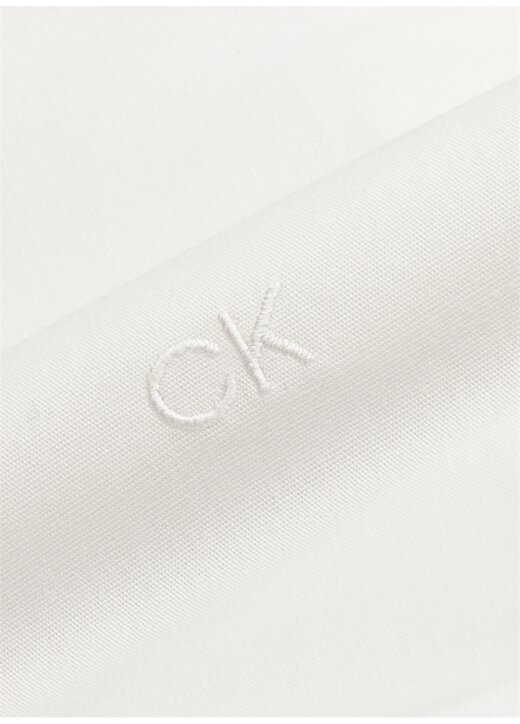 Calvin Klein Slim Fit Düğmeli Yaka Beyaz Erkek Gömlek K10K1082290K4 4