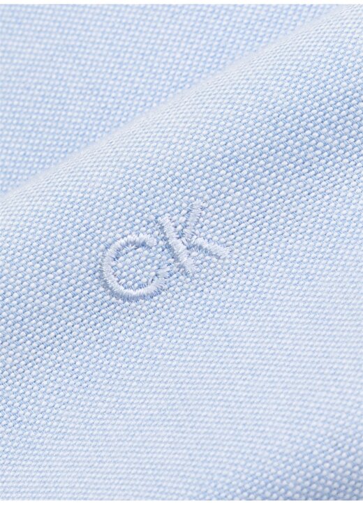 Calvin Klein Slim Fit Düğmeli Yaka Mavi Erkek Gömlek K10K1098870GY 4