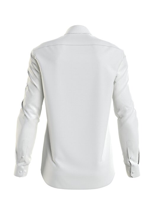 Calvin Klein Slim Fit Düğmeli Yaka Beyaz Erkek Gömlek K10K110856YAF 3