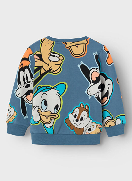 Name İt Mavi Erkek Çocuk Bisiklet Yaka Uzun Kollu Baskılı Sweatshirt NMMJIMBO MICKEY SWEAT UNB WDI    2