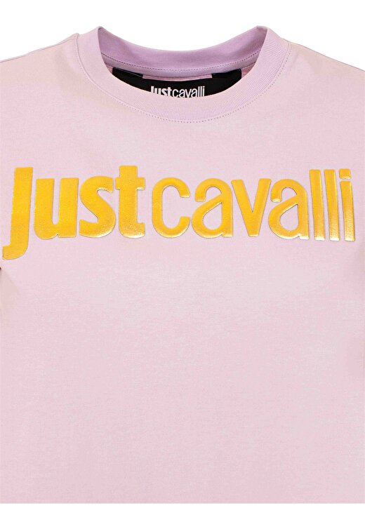 Just Cavalli Bisiklet Yaka Baskılı Pembe Kadın T-Shirt 74PBHF00 2