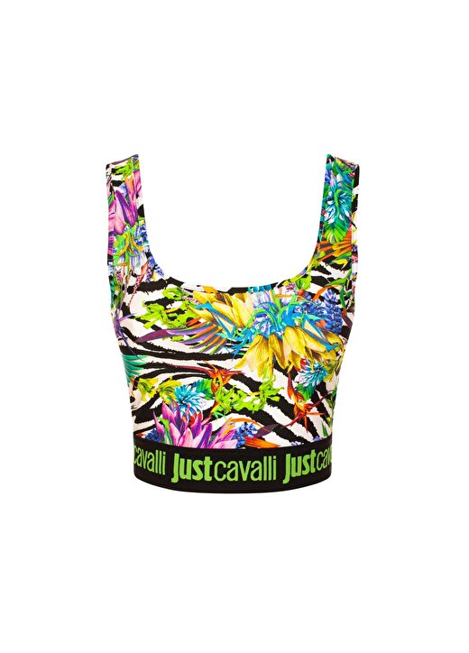 Just Cavalli U Yaka Desenli Çok Renkli Kadın Atlet 74PBM204 1