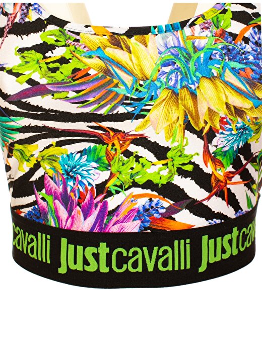 Just Cavalli U Yaka Desenli Çok Renkli Kadın Atlet 74PBM204 3