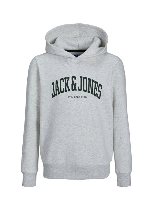 Jack & Jones Beyaz Erkek Çocuk Kapüşonlu Uzun Kollu Lastikli Baskılı Sweatshirt JJEJOSH SWEAT HOOD SN JNR   3