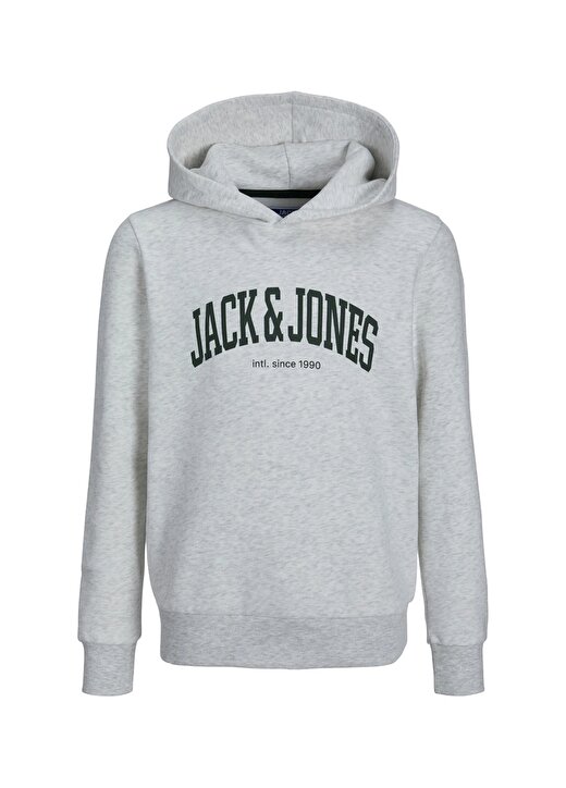 Jack & Jones Beyaz Erkek Çocuk Kapüşonlu Uzun Kollu Lastikli Baskılı Sweatshirt JJEJOSH SWEAT HOOD SN JNR 3