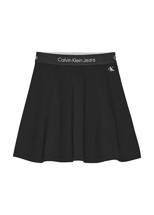 Calvin Klein Lastikli Bel Normal Siyah Düz Kısa Kız Çocuk Etek IG0IG02092BEH 1