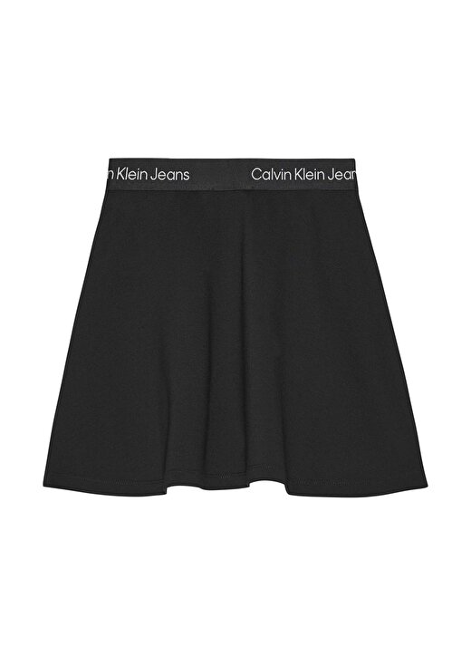 Calvin Klein Lastikli Bel Normal Siyah Düz Kısa Kız Çocuk Etek IG0IG02092BEH 3