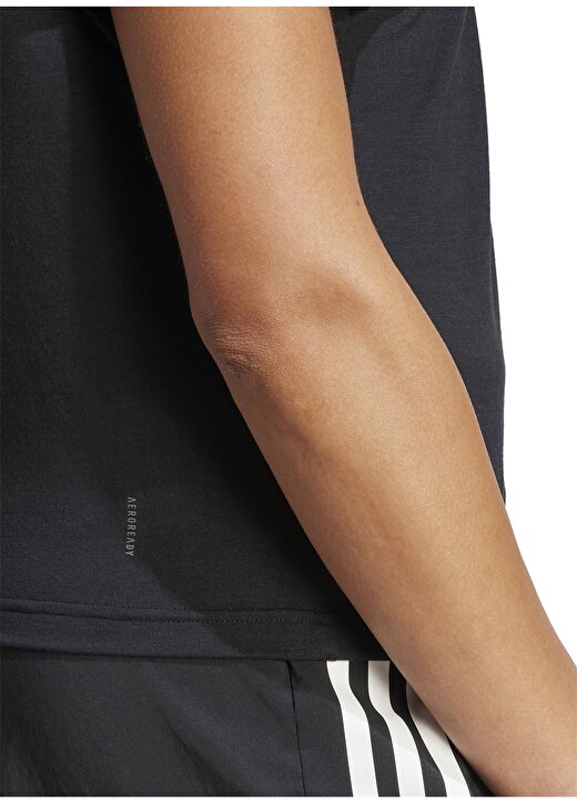 Adidas Siyah Kadın Bisiklet Yaka T-Shirt HY9258-TI LOGO T 4