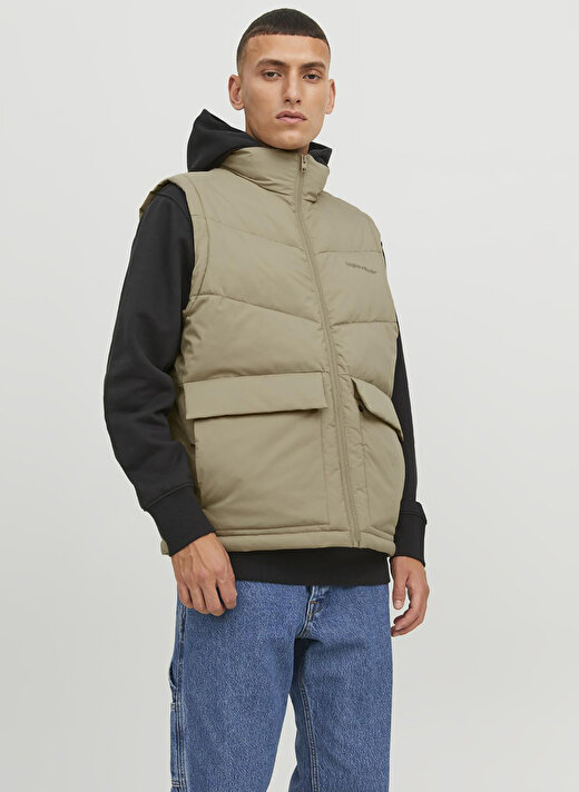 Jack & Jones Krem Erkek Mont JORVESTERBRO BODYWARMER SN 1