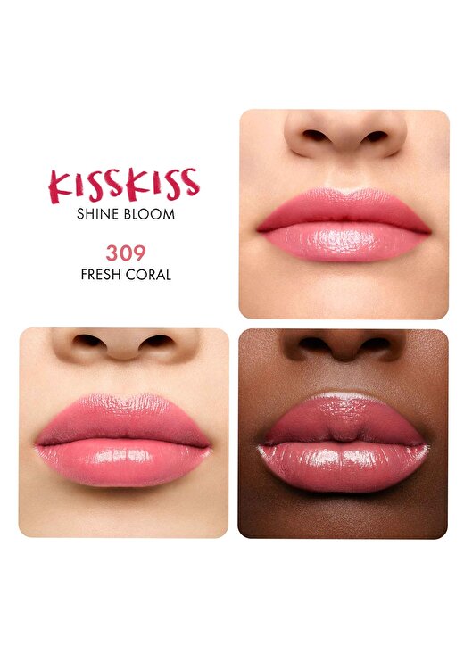 Guerlain Kiss Kiss Shine Bloom Ruj - 309 Fresh Coral 3