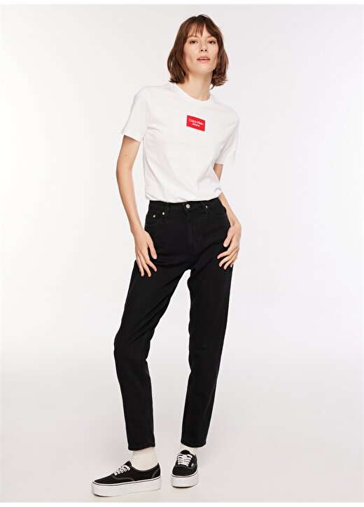 Calvin Klein Jeans Yüksek Bel Boru Paça Normal Siyah Kadın Denim Pantolon J20J2212471BY 2