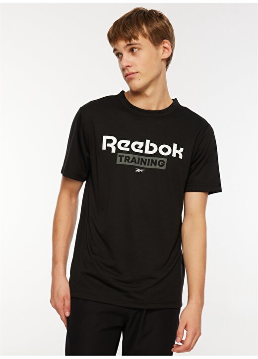Reebok Siyah Erkek Yuvarlak Yaka T-Shirt II0791 RBK TRAINING GFX SS TEE 1