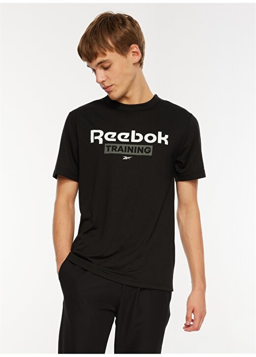 Reebok Siyah Erkek Yuvarlak Yaka T-Shirt II0791 RBK TRAINING GFX SS TEE 2