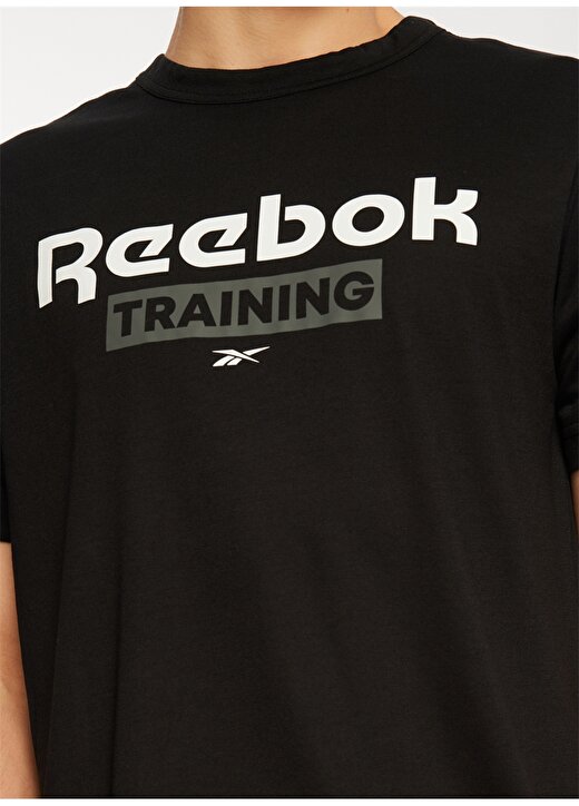 Reebok Siyah Erkek Yuvarlak Yaka T-Shirt II0791 RBK TRAINING GFX SS TEE 4