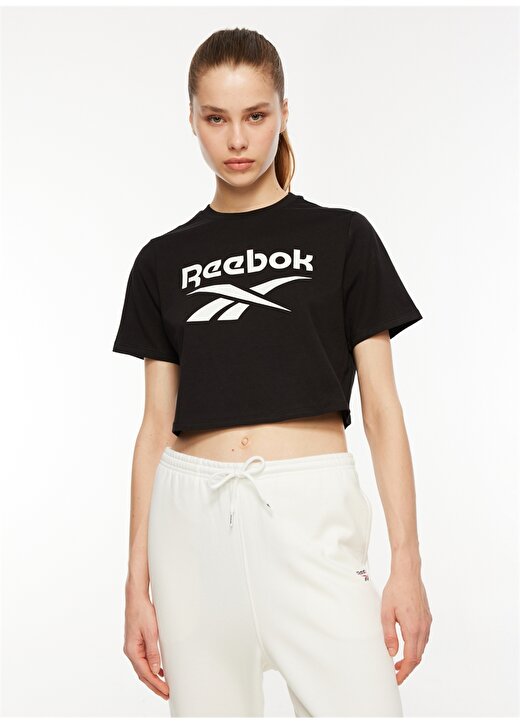 Reebok 100034775 REEBOK ID T-SHIRT Siyah Kadın Yuvarlak Yaka Standart Fit T-Shirt 3