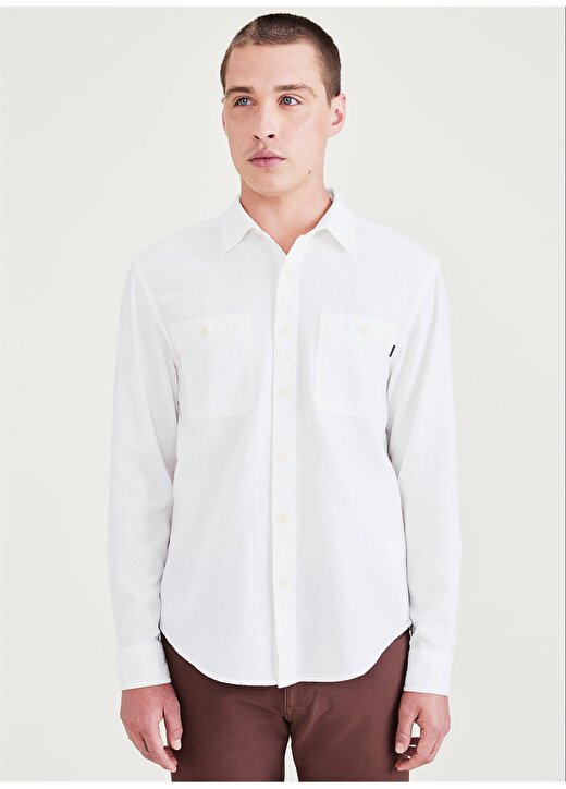 Dockers Regular Fit Gömlek Yaka Beyaz Erkek Gömlek A0877-0042 1