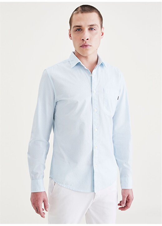 Dockers Slim Fit Gömlek Yaka Mavi Erkek Gömlek A4253-0022 1