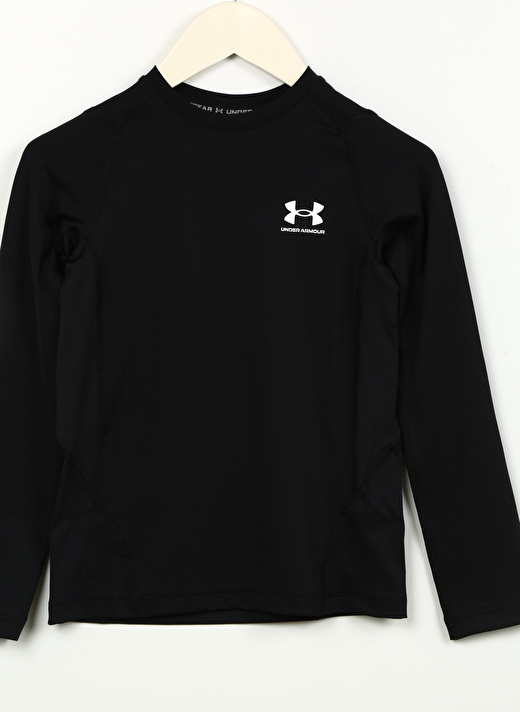 Under Armour Siyah Erkek Çocuk Uzun Kollu Dar Düz Sweatshirt 1361731-001 UA HG Armour LS    3