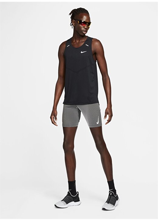 Nike Siyah - Gri - Gümüş Erkek Yuvarlak Yaka Regular Fit Atlet CZ9179-010 M NK DF RISE 365 TANK 3
