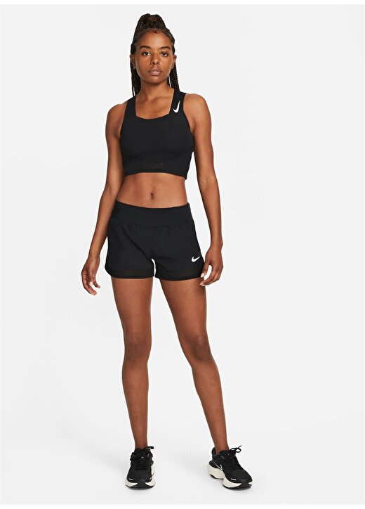 Nike Siyah - Gri - Gümüş Kadın Yuvarlak Yaka Regular Fit Atlet DM8728-010 W NK DFADV AROSWFT CROP 1
