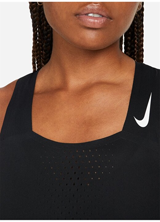 Nike Siyah - Gri - Gümüş Kadın Yuvarlak Yaka Regular Fit Atlet DM8728-010 W NK DFADV AROSWFT CROP 3