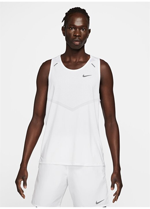 Nike Beyaz Erkek Yuvarlak Yaka Regular Fit Atlet CZ9179-100 M NK DF RISE 365 TANK 1
