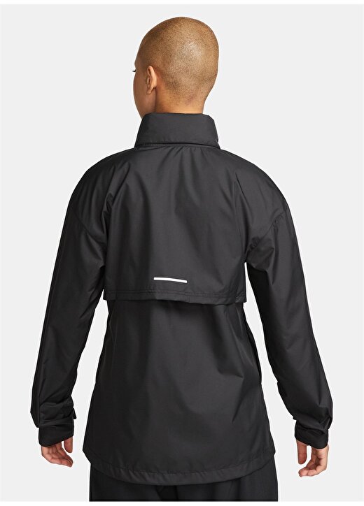 Nike Siyah - Gri - Gümüş Kadın Dik Yaka Regular Fit Ceket FB7451-010 W NK FAST REPEL 2