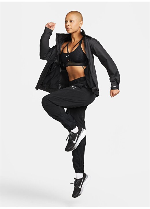 Nike Siyah - Gri - Gümüş Kadın Dik Yaka Regular Fit Ceket FB7451-010 W NK FAST REPEL 3