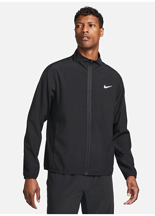 Nike Siyah - Gri - Gümüş Erkek Dik Yaka Regular Fit Ceket FB7499-010 M NK DF FORM JKT 1