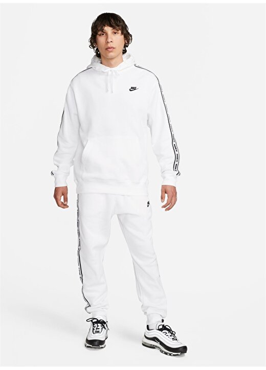 Nike Beyaz Erkek Dik Yaka Regular Fit Eşofman Takımı FB7296-100 M NK CLUB FLC GX HD TRK 1